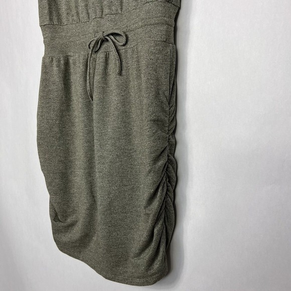 Zella Terry Dress Womens Small Gray Heather Waist Ties Sleeveless Ruched Mini - Picture 7 of 14